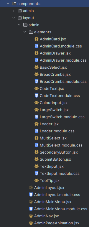 Folder structure for the layout